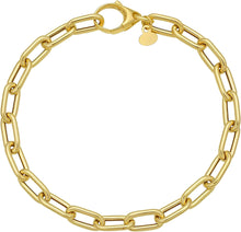 Load image into Gallery viewer, 14k Yellow Gold Oversized Charm Lock 5mm Paperclip Link Bracelet, 7 Inch
