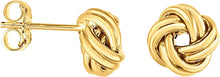 Load image into Gallery viewer, 14k Yellow Gold 11mm Medium Multi-Row Love Knot Stud Earrings