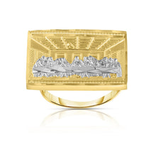Load image into Gallery viewer, 10k Yellow Gold and White Gold Last Supper Square Ring