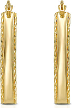 Load image into Gallery viewer, 14k Yellow Gold Textured Marquise Hoop Earrings