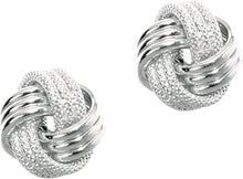 Load image into Gallery viewer, 14k Yellow Gold 7mm Polished & Diamond Cut Love Knot Stud Earrings