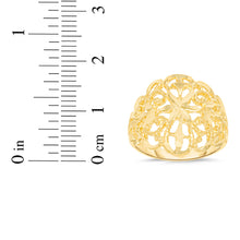 Load image into Gallery viewer, 10k Yellow Gold 17.3mm Intricate Floral Filigree Ring