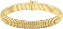 Load image into Gallery viewer, 14k Yellow Gold 5.5mm or 9mm Ribbed Tubogas Bangle Bracelet