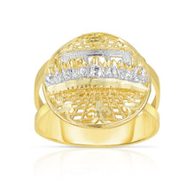 Load image into Gallery viewer, 10k Yellow Gold and White Gold Round Last Supper Double Band Ring
