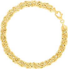 Load image into Gallery viewer, 14k Yellow Gold 6mm Byzantine Link Bracelet, 7.25 Inch