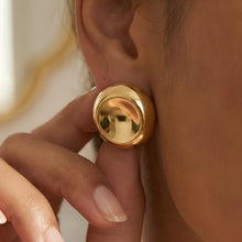 Load image into Gallery viewer, 14k Yellow Gold 16mm Polished Button Stud Earrings