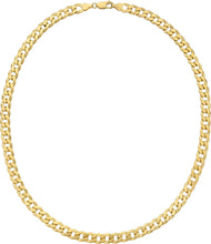 Load image into Gallery viewer, Italian 14k Gold Over 925 Silver 7.5mm Comfort Curb Chain Necklace, 20 Inch, 22" or 24"