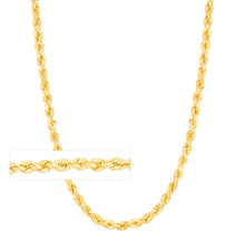 Load image into Gallery viewer, 10k Yellow Gold 5mm Hollow Rope Chain Necklace