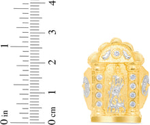 Load image into Gallery viewer, 10k Yellow Gold 28.7mm Two-Tone Saint Lazarus Arch Praying Hands CZ Ring, Sizes 6-13