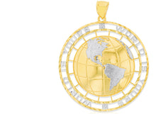 Load image into Gallery viewer, 10k Yellow Gold The World Is Yours Globe Two-Tone Pendant