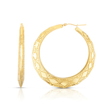 Load image into Gallery viewer, 10k Yellow Gold Polished New Orleans Hoop Earrings