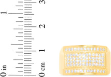 Load image into Gallery viewer, 10k Yellow Gold 12.4mm Quadruple-Row Pave CZ Rectangle Signet Ring, Sizes 4-13