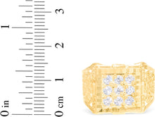 Load image into Gallery viewer, 10k Yellow Gold 15mm Square CZ Filigree Openwork Ring, Sizes 5 - 13
