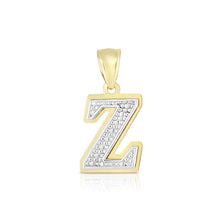 Load image into Gallery viewer, 10k Yellow Gold and White Gold 15mm 3D Alphabet Initial A Pendant