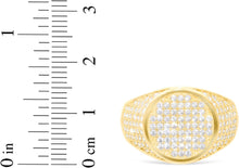 Load image into Gallery viewer, 10k Yellow Gold 15.2mm Pave CZ Beveled Square Signet Ring, Sizes 4-13