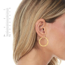 Load image into Gallery viewer, 10k Yellow Gold 2.5mm High Polish and Satin Finish Round Tube Hoop Earrings