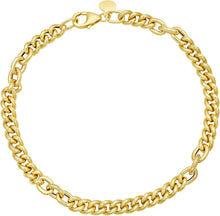 Load image into Gallery viewer, Italian 14k Yellow Gold 4.2mm Small Paperclip & Curb Link Bracelet, 7 Inch