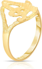 Load image into Gallery viewer, 10k Yellow Gold A-Z Cursive Letter Initial Ring, Sizes 4-9