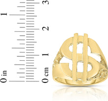 Load image into Gallery viewer, 10k Yellow Gold Dollar Sign Nugget Ring