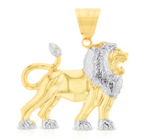Load image into Gallery viewer, 10k Yellow Gold Two-Tone Lion Pendant