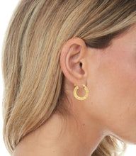 Load image into Gallery viewer, 10k Yellow Gold 3mm Diamond Cut Round Tube Hoop Earrings