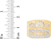 Load image into Gallery viewer, 10k Yellow Gold 18mm Last Supper CZ Baguette Two-Tone Ring, Sizes 6-14