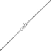 Load image into Gallery viewer, 14k White Gold 1.3mm Solid Rope Chain Diamond Cut Necklace