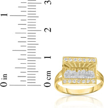 Load image into Gallery viewer, 10k Yellow Gold and White Gold Last Supper Square CZ Ring