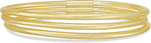 Load image into Gallery viewer, Italian 14k Yellow Gold 8.7mm Triple Row Stretch Mesh Slip-On Bracelet
