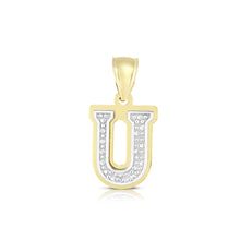Load image into Gallery viewer, 10k Yellow Gold and White Gold 15mm 3D Alphabet Initial A Pendant
