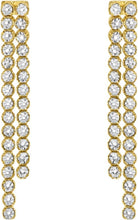 Load image into Gallery viewer, 14k Yellow Gold 38mm Diamond Cascade Drop Gemstone Earrings