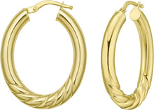 Load image into Gallery viewer, 14k Yellow Gold 4mm Round or Oval Twisted Hoop Earrings