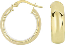 Load image into Gallery viewer, 14k Yellow Gold Large High Polish Chunky Round Wedding Band Hoop Earrings