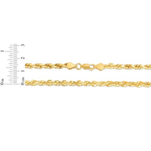 Load image into Gallery viewer, 10k Yellow Gold 5mm Solid Rope Chain Diamond Cut Bracelet or Anklet