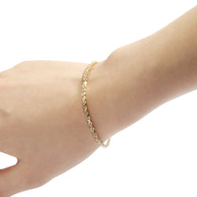 Load image into Gallery viewer, 10k Yellow Gold or White Gold or Rose Gold 2.5mm Solid Rope Chain Diamond Cut Bracelet or Anklet