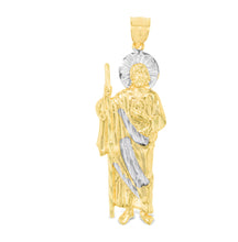 Load image into Gallery viewer, 10k Yellow Gold Saint Jude Two-Tone Religious Pendant