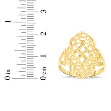 Load image into Gallery viewer, 10k Yellow Gold 21.1mm Edged Openwork Filigree Ring