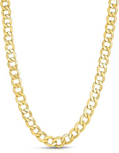Load image into Gallery viewer, 10k Yellow Gold 8mm Hollow Cuban Curb Link Chain Necklace