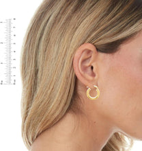 Load image into Gallery viewer, 10k Yellow Gold 3mm High Polish and Satin Finish Round Tube Hoop Earrings