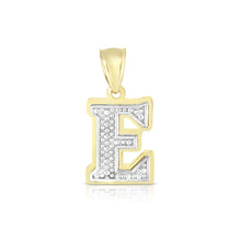Load image into Gallery viewer, 10k Yellow Gold and White Gold 15mm 3D Alphabet Initial A Pendant