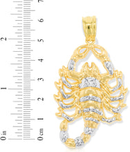 Load image into Gallery viewer, 10k Yellow Gold Scorpion Two-Tone Religious Pendant