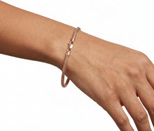 Load image into Gallery viewer, 14k Yellow Gold or White Gold or Rose Gold 3.4mm Slim Weaved Bangle Bracelet, 7.25 Inch
