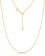 Load image into Gallery viewer, 14k Yellow Gold or White Gold or Rose Gold 1mm Wheat Adjustable Chain Necklace
