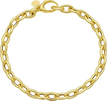 Load image into Gallery viewer, 14k Yellow Gold Oversized Charm Lock 5mm Rolo Link Bracelet, 7 Inch