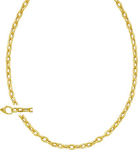 Load image into Gallery viewer, 14k Yellow Gold Oversized Lock for Charm and Pendant 5mm Rolo Linke Chain Necklace, 18 Inch