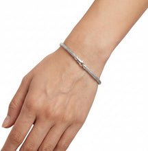 Load image into Gallery viewer, 14k Yellow Gold or White Gold or Rose Gold 3.4mm Slim Weaved Bangle Bracelet, 7.25 Inch