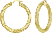 Load image into Gallery viewer, 14k Yellow Gold 4.5mm Full Twist Round Circle Hoop Earrings