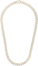 Load image into Gallery viewer, 14k Yellow Gold 8mm or 9mm Two-Tone with White Pave Squared Lite Miami Cuban Chain Necklace, 22"