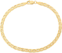 Load image into Gallery viewer, 10k Yellow Gold 2.3mm Solid Anchor Mariner Mirror Chain Bracelet or Anklet, 7 Inch or 10 Inch