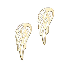 Load image into Gallery viewer, 14k Yellow Gold 4.5mm Angel Wing Stud Earrings